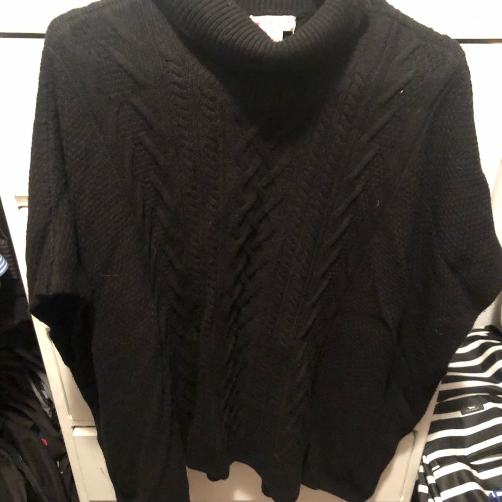 Brooks Brothers Red Fleece cable knit poncho